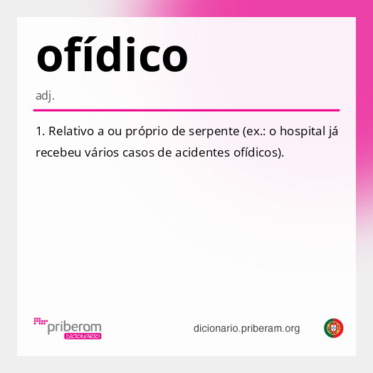 Significado de ofídico