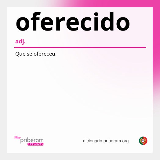 Significado de oferecido