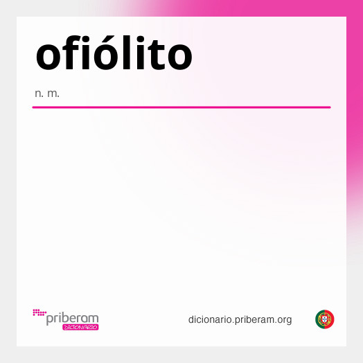 Significado de ofiólito