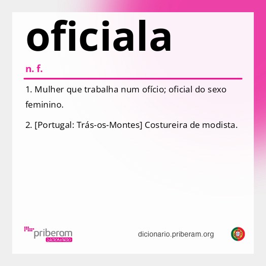 Significado de oficiala