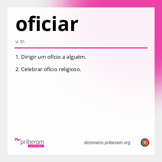 Significado de oficiar