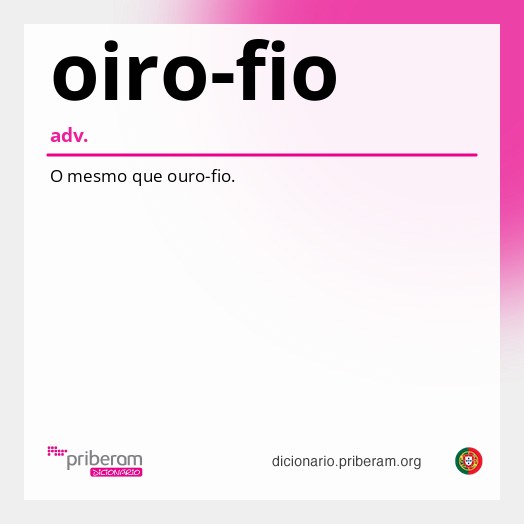 Significado de oiro-fio