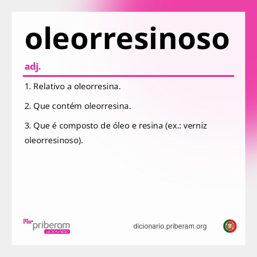Significado de oleorresinoso