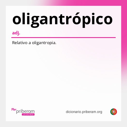 Significado de oligantrópico
