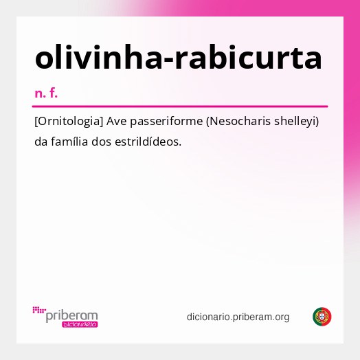Significado de olivinha-rabicurta