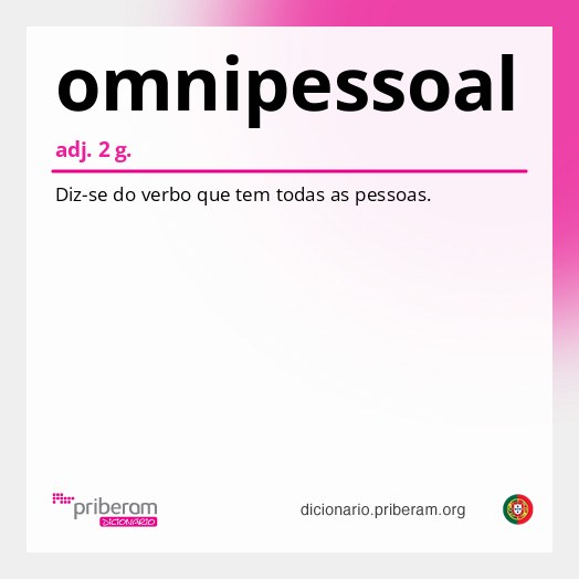 Significado de omnipessoal