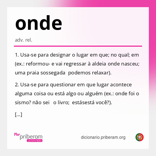 Significado de onde