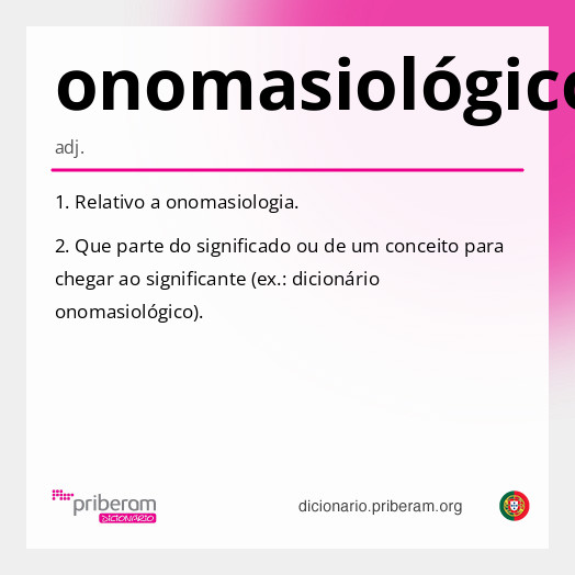 Significado de onomasiológico