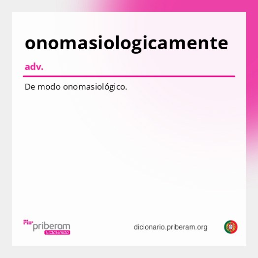 Significado de onomasiologicamente
