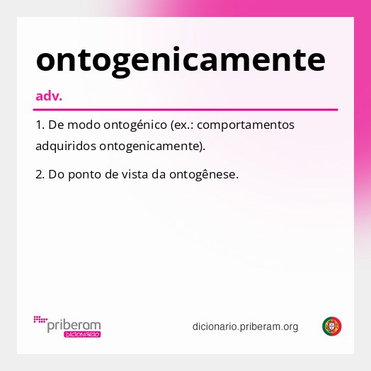 Significado de ontogenicamente