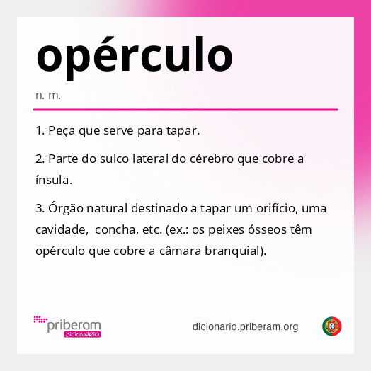 Significado de opérculo
