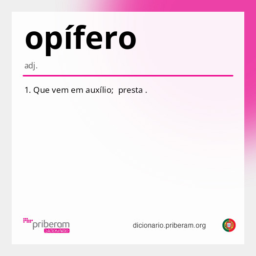 Significado de opífero
