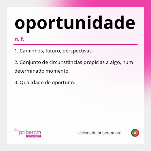 Significado de oportunidade