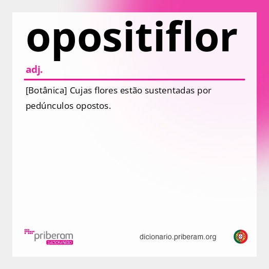 Significado de opositiflor