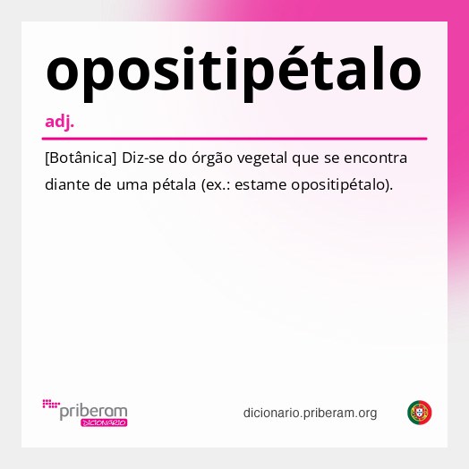 Significado de opositipétalo