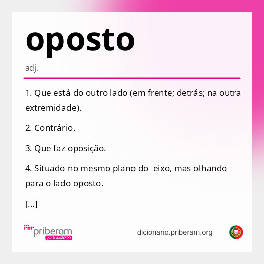 Significado de oposto
