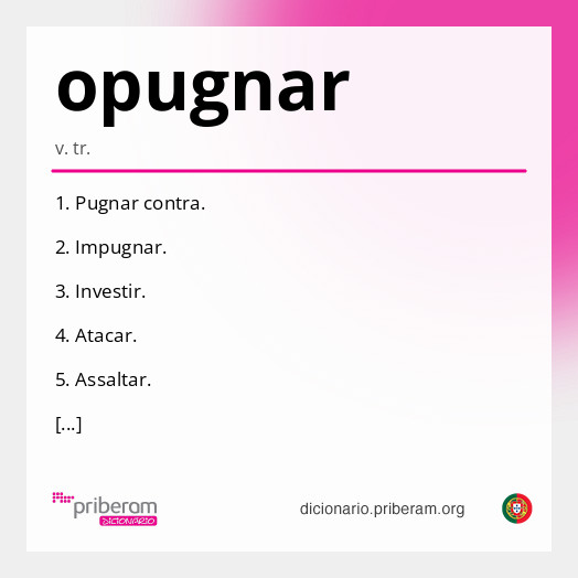 Significado de opugnar