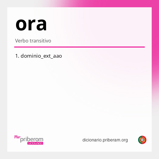 Significado de ora