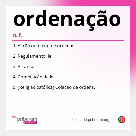 Significado de ordenação