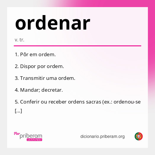 Significado de ordenar