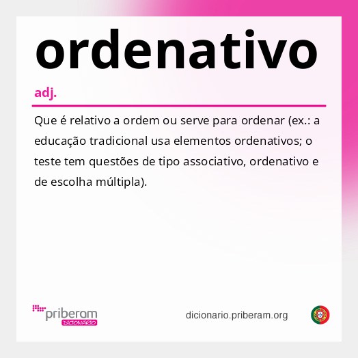Significado de ordenativo
