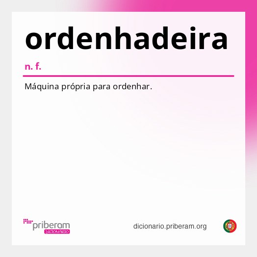 Significado de ordenhadeira