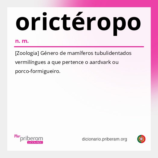 Significado de orictéropo