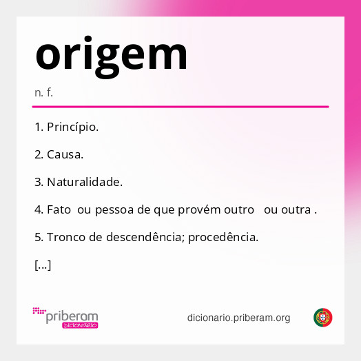 Significado de origem