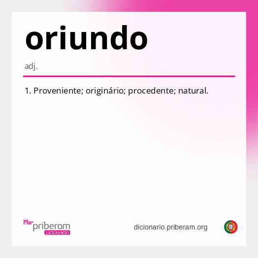 Significado de oriundo