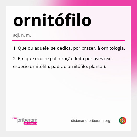 Significado de ornitófilo