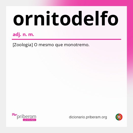 Significado de ornitodelfo
