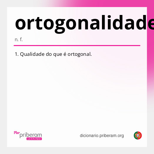 Significado de ortogonalidade