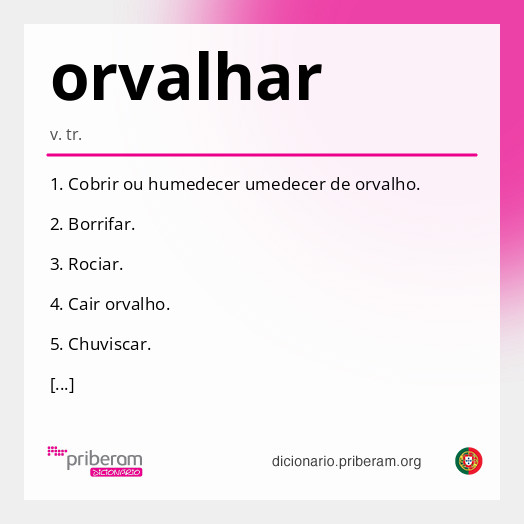 Significado de orvalhar