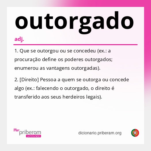 Significado de outorgado