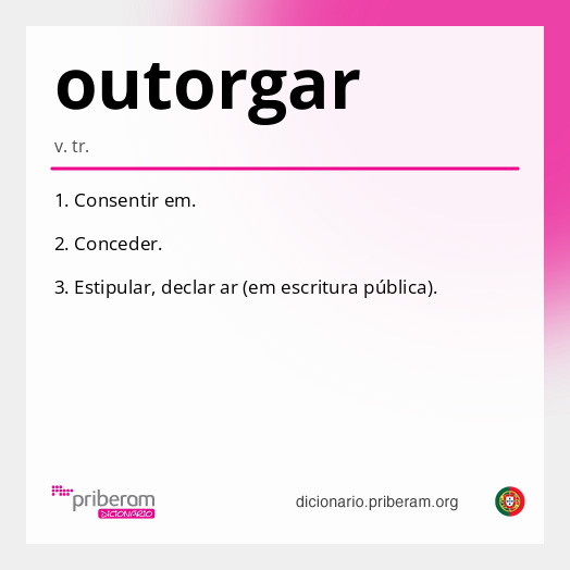 Significado de outorgar