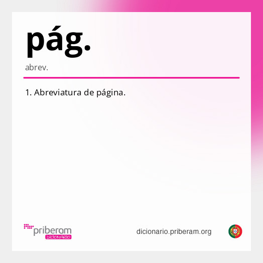 Significado de pág.