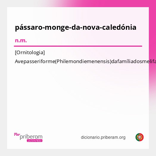 Significado de pássaro-monge-da-nova-caledónia