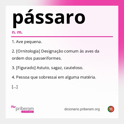 Significado de pássaro