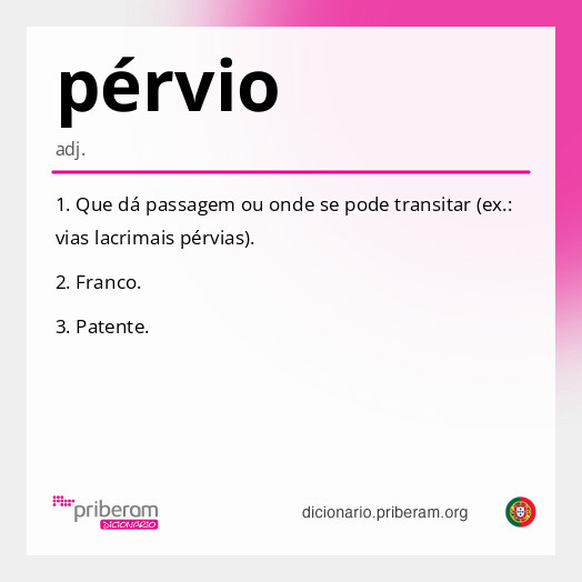 Significado de pérvio