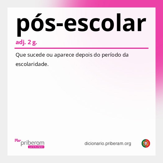 Significado de pós-escolar