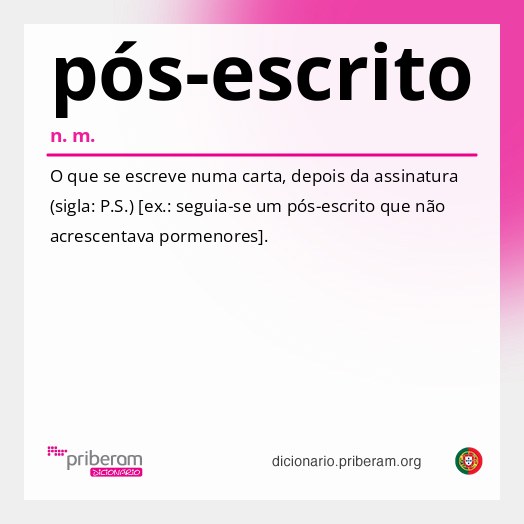 Significado de pós-escrito