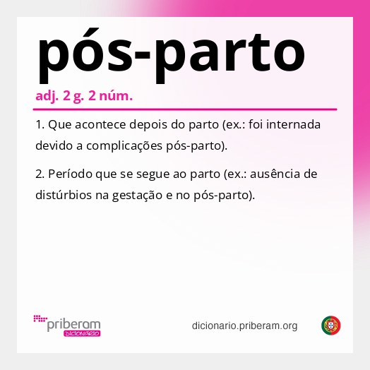 Significado de pós-parto