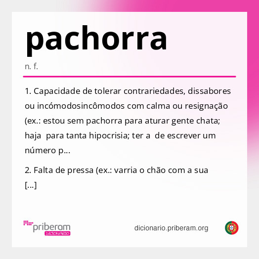 Significado de pachorra
