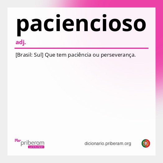 Significado de paciencioso