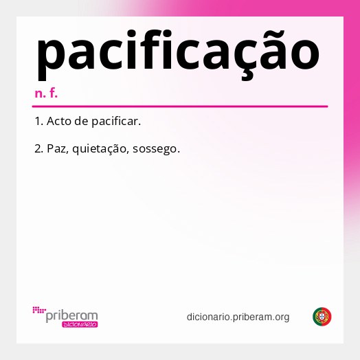 Significado de pacificação