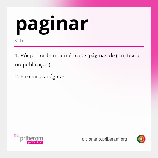 Significado de paginar