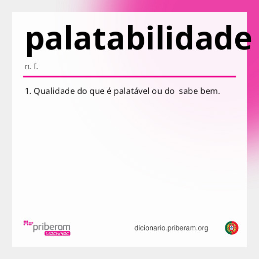 Significado de palatabilidade