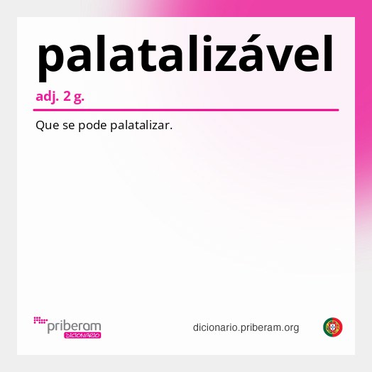 Significado de palatalizável