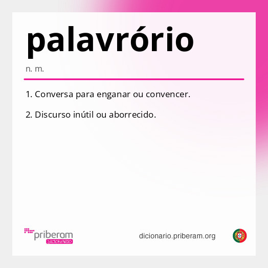 Significado de palavrório