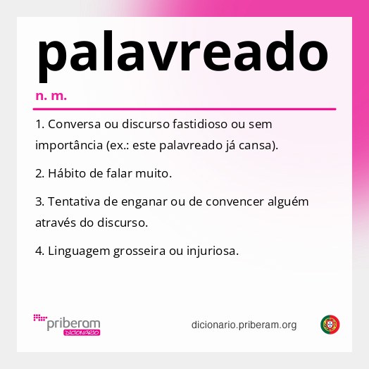 Significado de palavreado